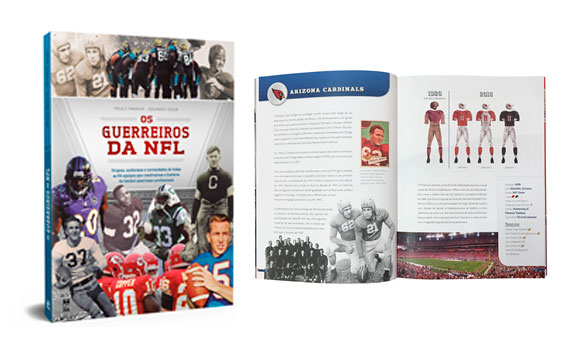 Detalhes do livro Guerreiros da NFL. Foto montagem Panda Books/Divulgação